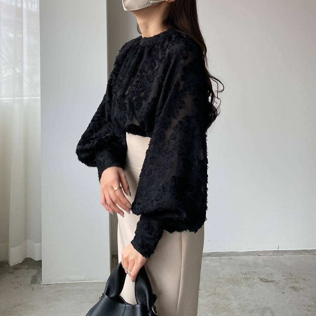 ルエレ Louere シャギーパフスリーブブラウス