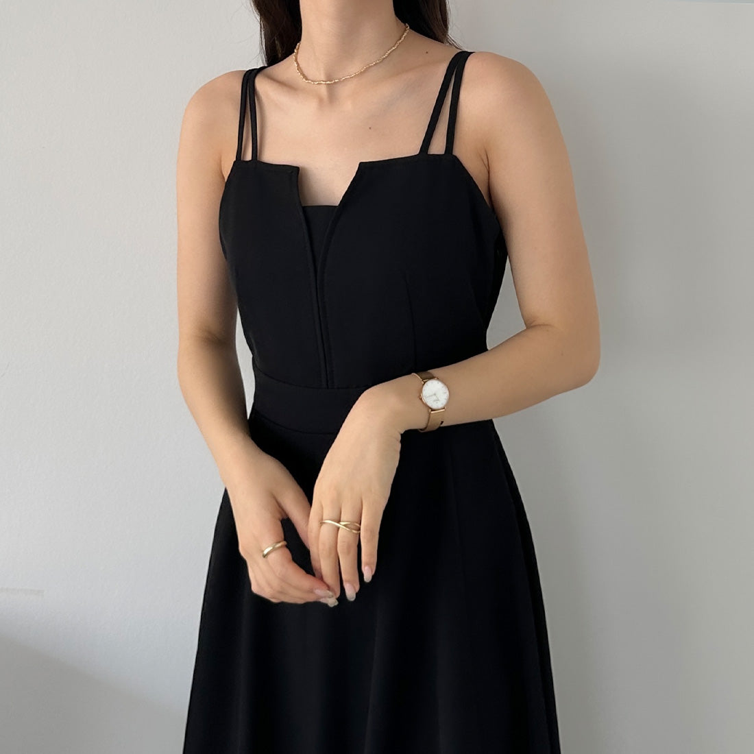 ルエレ Louere Louere デザインフレアキャミワンピース