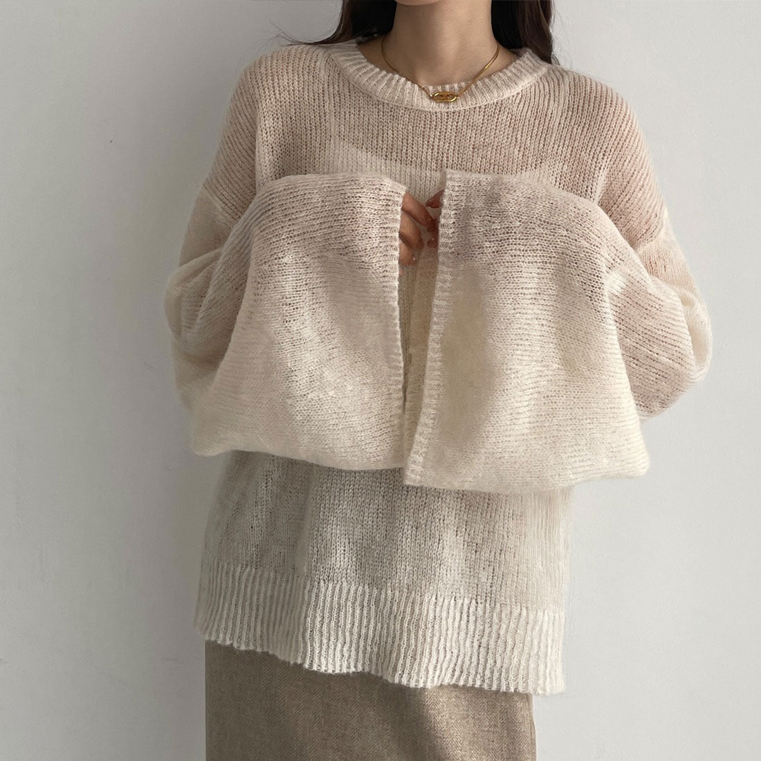 ルエレ Louere Louere フラッフィーフレアスリーブニット