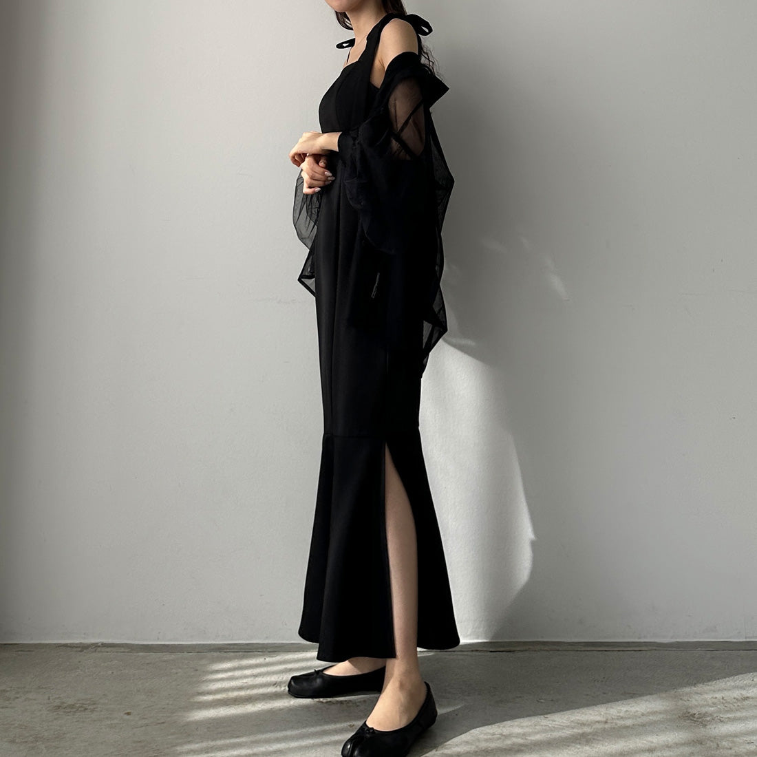 ルエレ Louere Louere ショルダーリボンマーメイドキャミワンピース