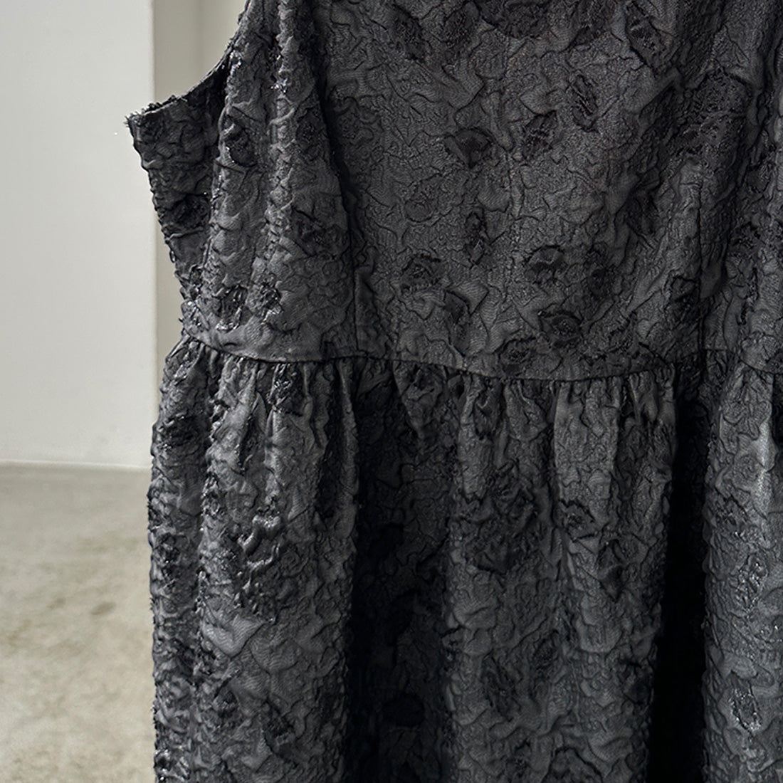 Louere Puffy Jacquard Flared Cami Dress (Pettiskirt Set)
