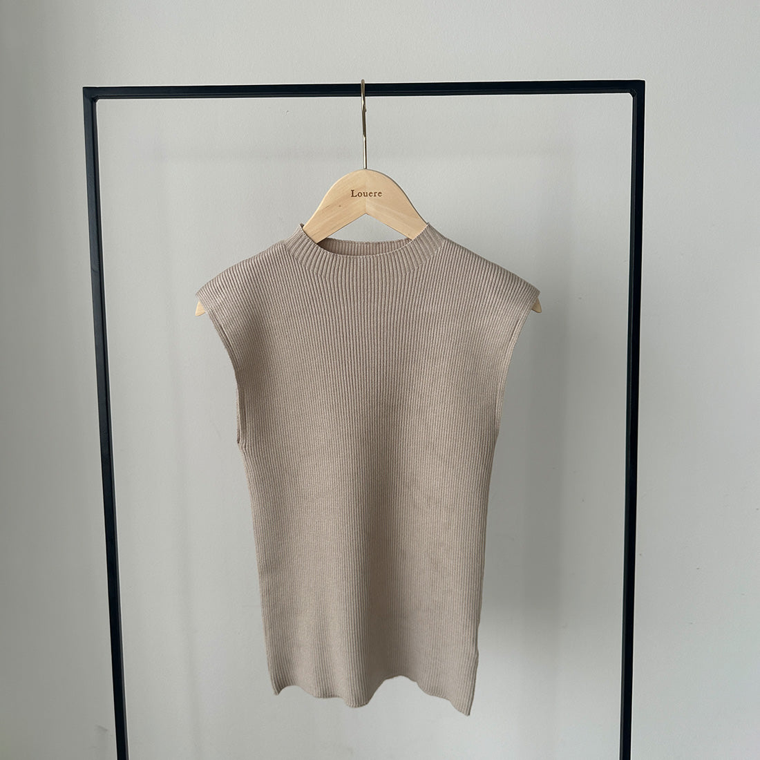 ルエレ Louere ボトルネックノースリーブリブニット
