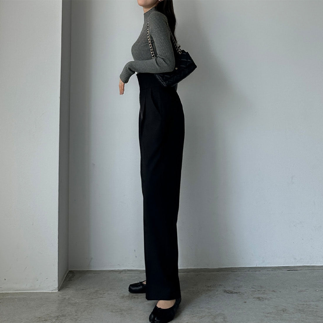 ルエレ Louere Louere ハイネックリブニット