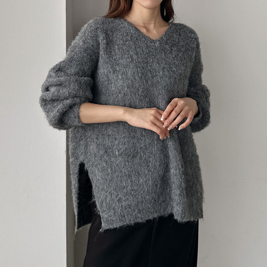 ルエレ Louere Louere Vネックシャギーニット