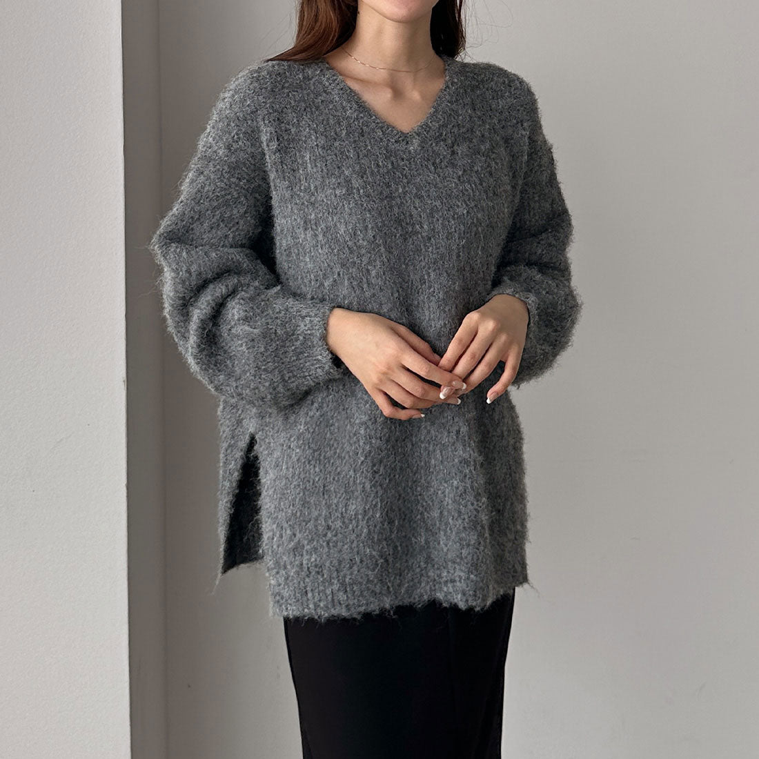 ルエレ Louere Louere Vネックシャギーニット