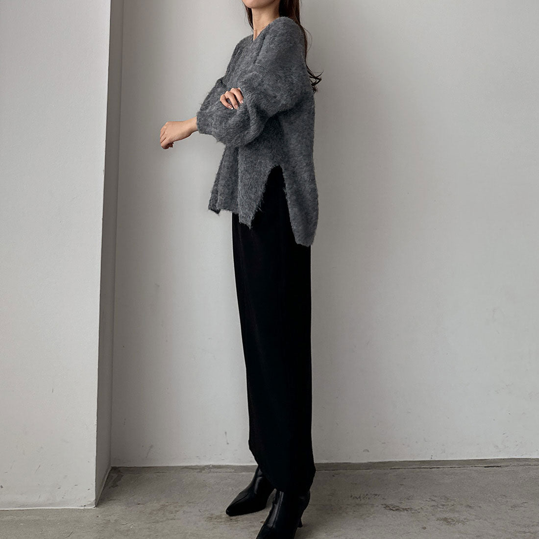 ルエレ Louere Louere Vネックシャギーニット