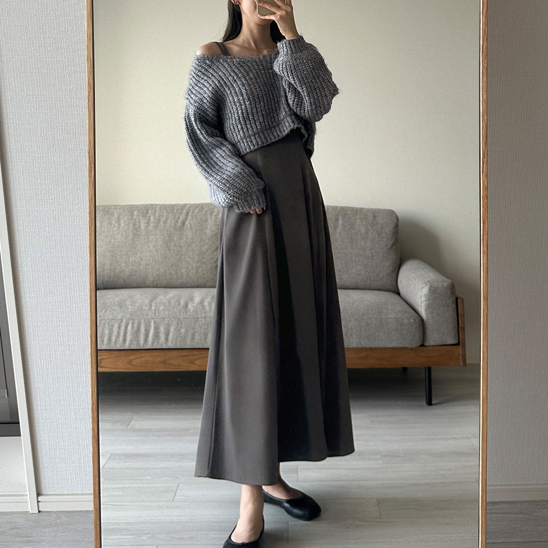 ルエレ Louere Louere ショートニットトップス＋フレアキャミワンピース