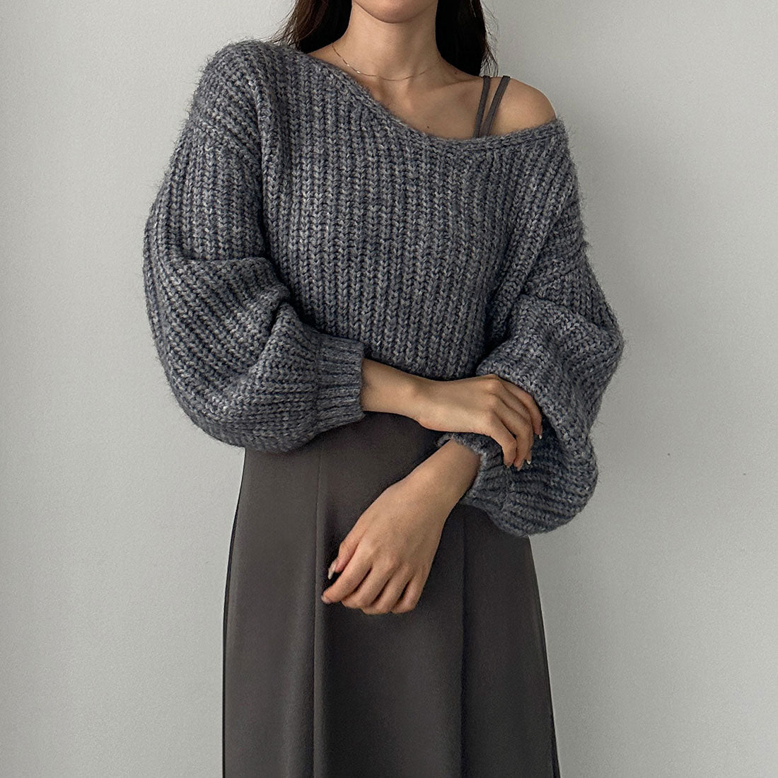 ルエレ Louere Louere ショートニットトップス＋フレアキャミワンピース