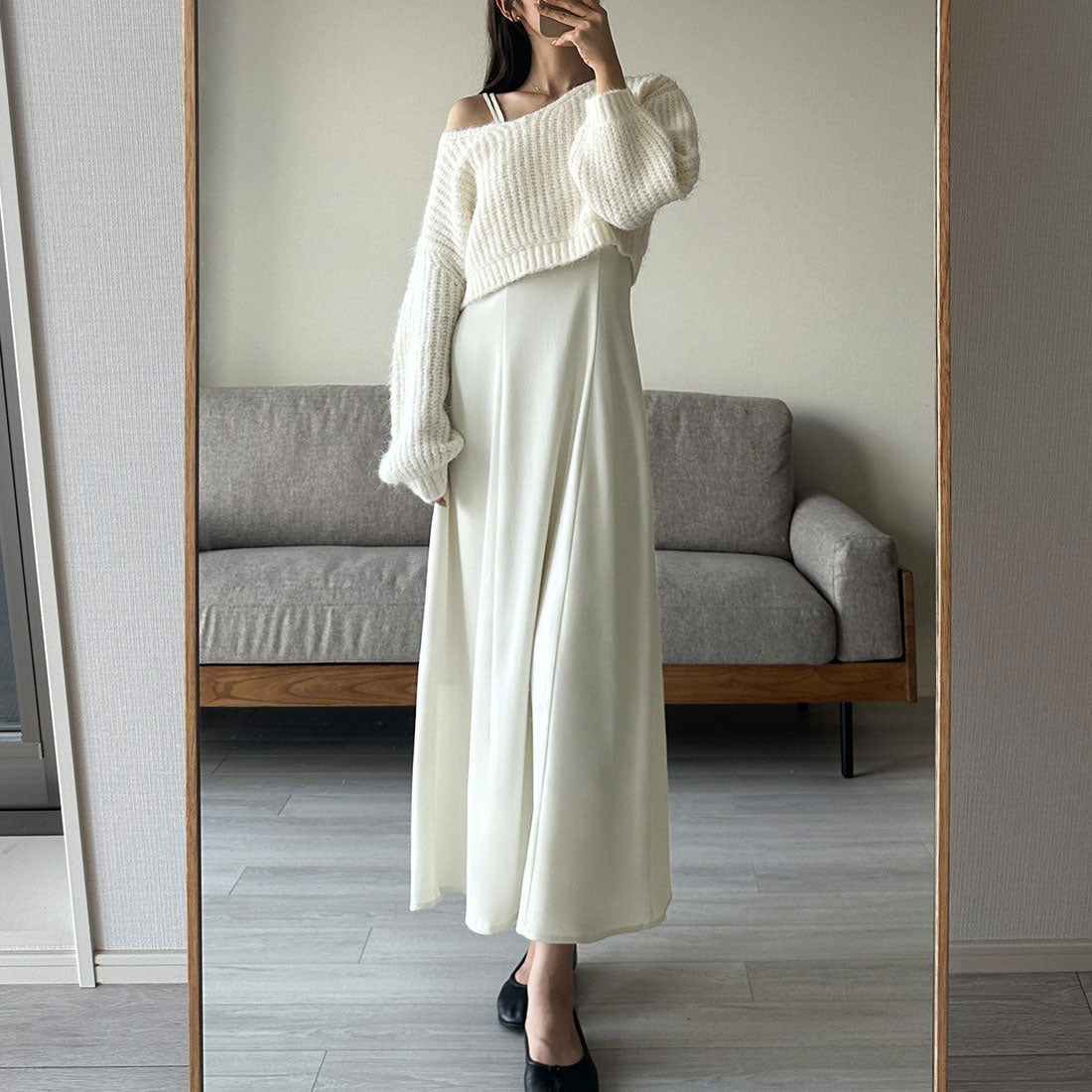 ルエレ Louere Louere 短款針織上衣＋喇叭裙吊帶連衣裙