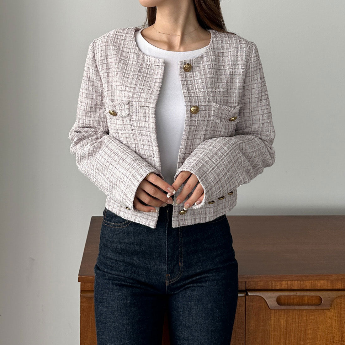 ルエレ Louere Louere ファンシーラメツイードショートジャケット