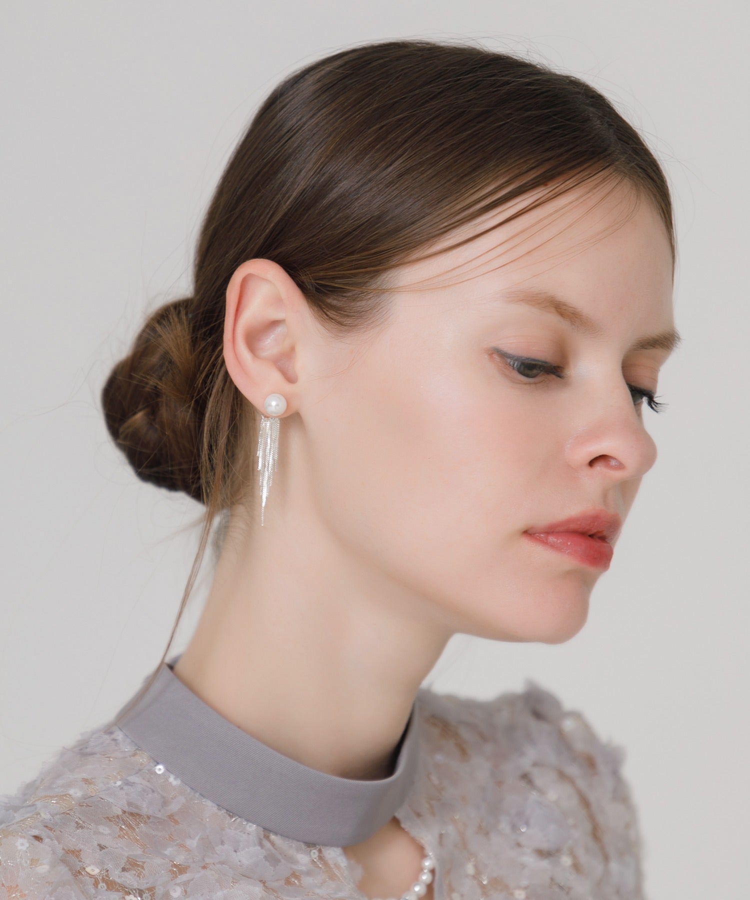 レジャ Leja 2WAYパールチェーンデザインピアス結婚式 パーティードレス 成人式 20代 30代 40代 （SILVER） SILVER