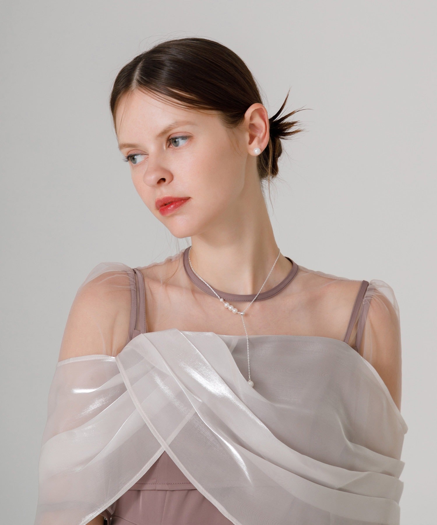 レジャ Leja 2WAYパールチェーンデザインピアス結婚式 パーティードレス 成人式 20代 30代 40代 （SILVER） SILVER