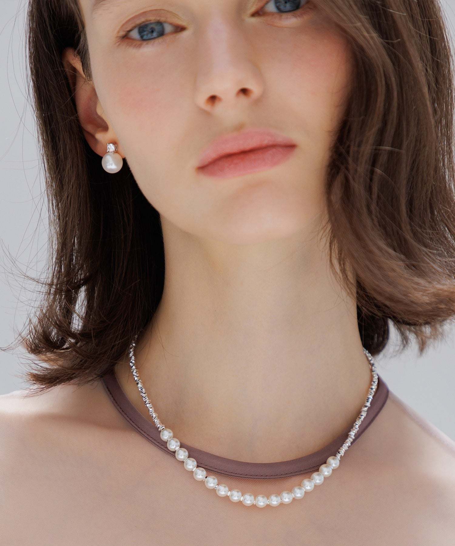 レジャ Leja 2WAYパールチェーンデザインピアス結婚式 パーティードレス 成人式 20代 30代 40代 （SILVER） SILVER