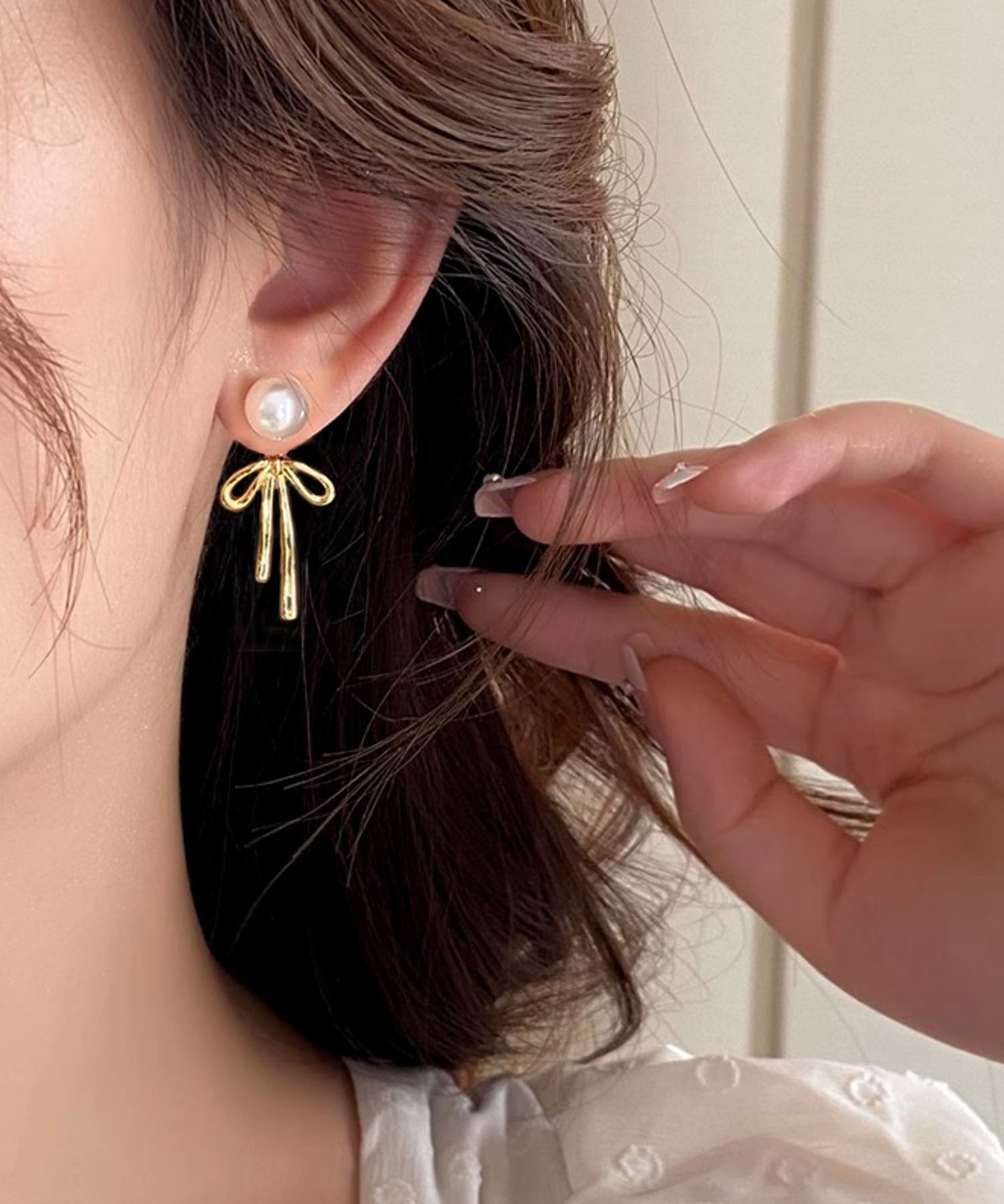 レジャ Leja 2wayパールリボンゴールドピアス結婚式 お呼ばれピアス 二次会 同窓会 お呼ばれ オケージョン 20代 30代 40代 （GOLD） GOLD