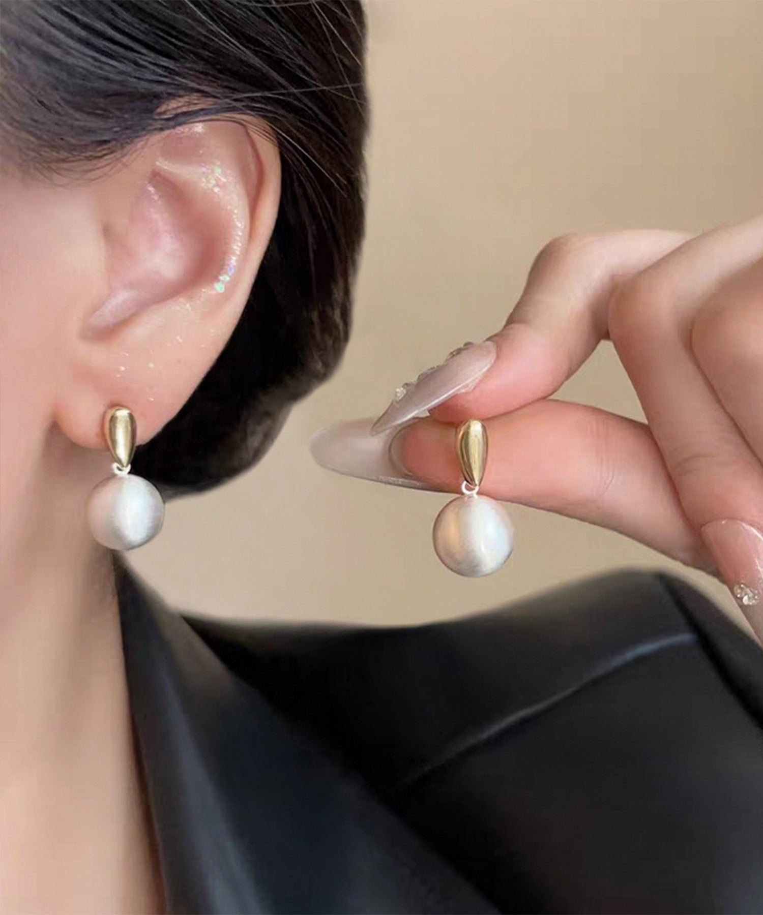 レジャ Leja ゴールパーツドロップパールピアス結婚式 パーティー 成人式 二次会 同窓会 お呼ばれ オケージョン 20代 30代 40代 （GOLD） GOLD