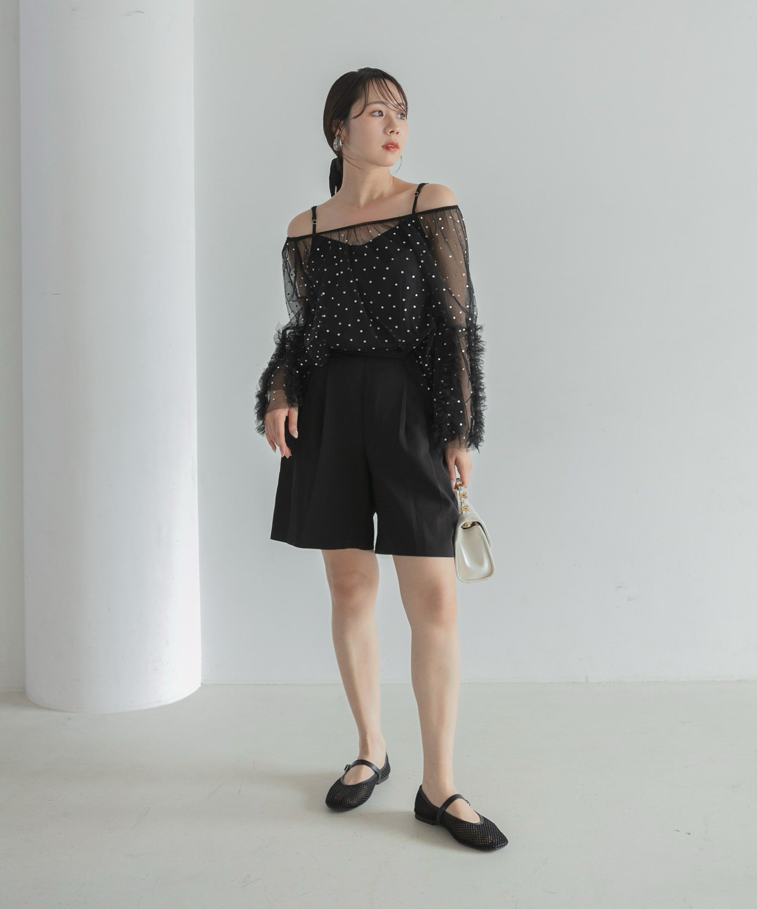 レジャ Leja ドットストーンオフショルIラインワンピースドレスワンピース2点セット美脚効果結婚式 パーティードレス 成人式 二次会 同窓会 お呼ばれ オケージョン 20代 30代 40代 （BLACK） BLACK