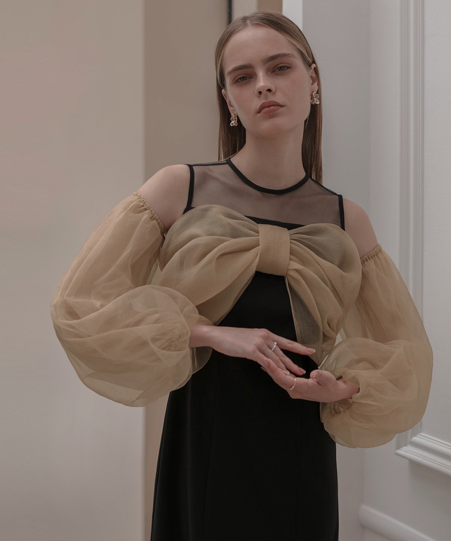 レジャ Leja フロントリボンチュールIラインワンピースドレス2点セット美脚効果結婚式 パーティードレス 成人式 二次会 同窓会 お呼ばれ オケージョン 20代 30代 40代 （BLACK） BLACK