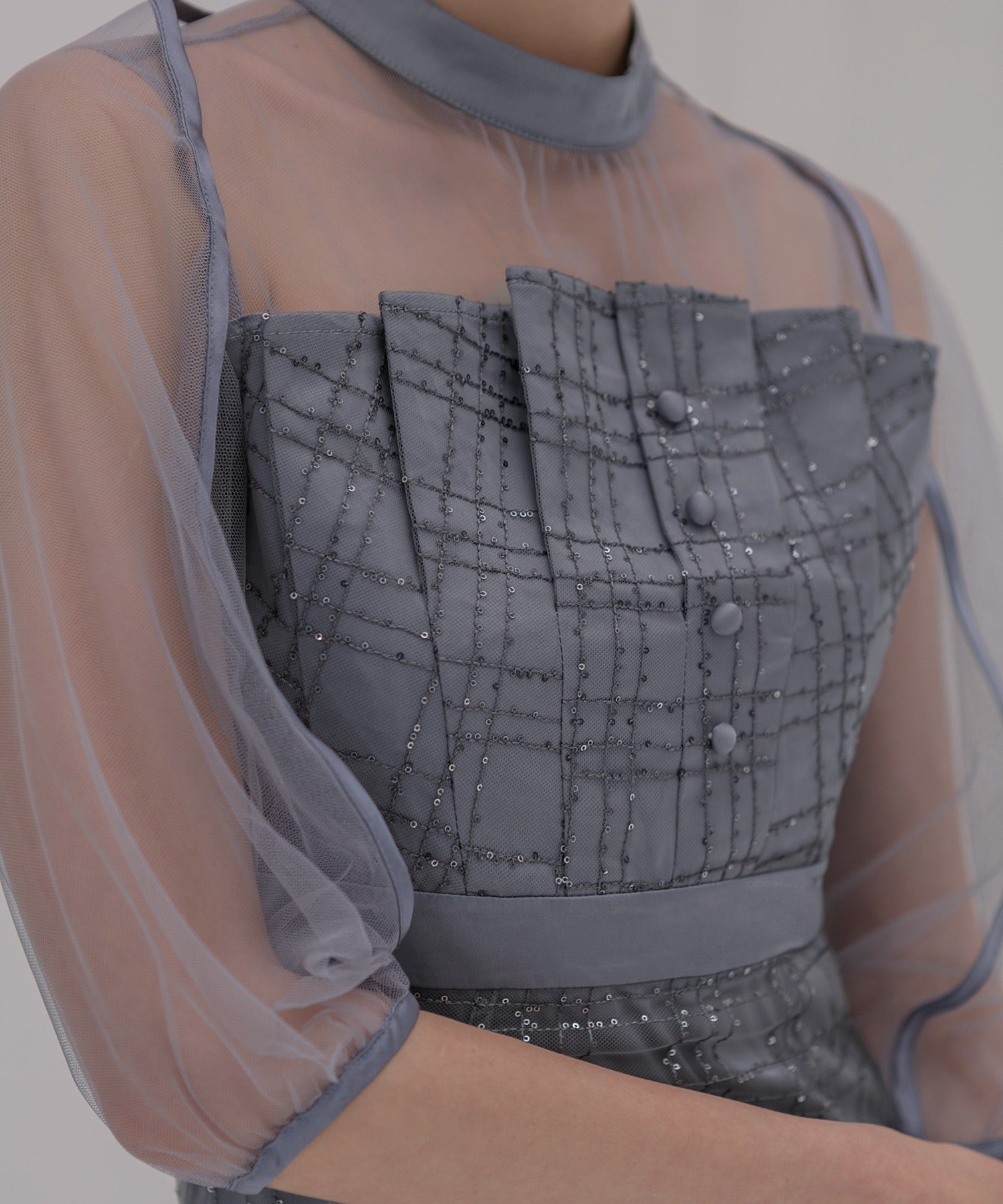 レジャ Leja ラメチェックチュールボレロIラインドレスワンピース 2点セット 美脚効果結婚式 パーティードレス 成人式 二次会 同窓会 お呼ばれ オケージョン 20代 30代 40代 （GRAY） GRAY