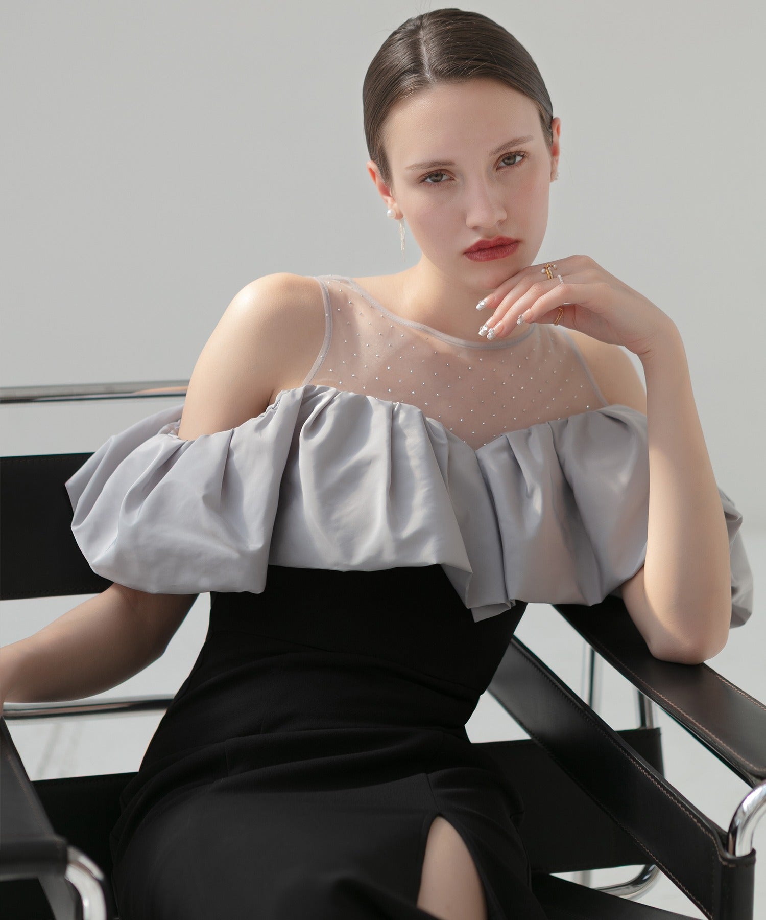 レジャ Leja 2WAYストーンペプラムビスチェマーメイドドレスワンピース2点セット美脚効果結婚式 パーティードレス 成人式 二次会 同窓会 お呼ばれ オケージョン 20代 30代 40代 （BLACK） BLACK