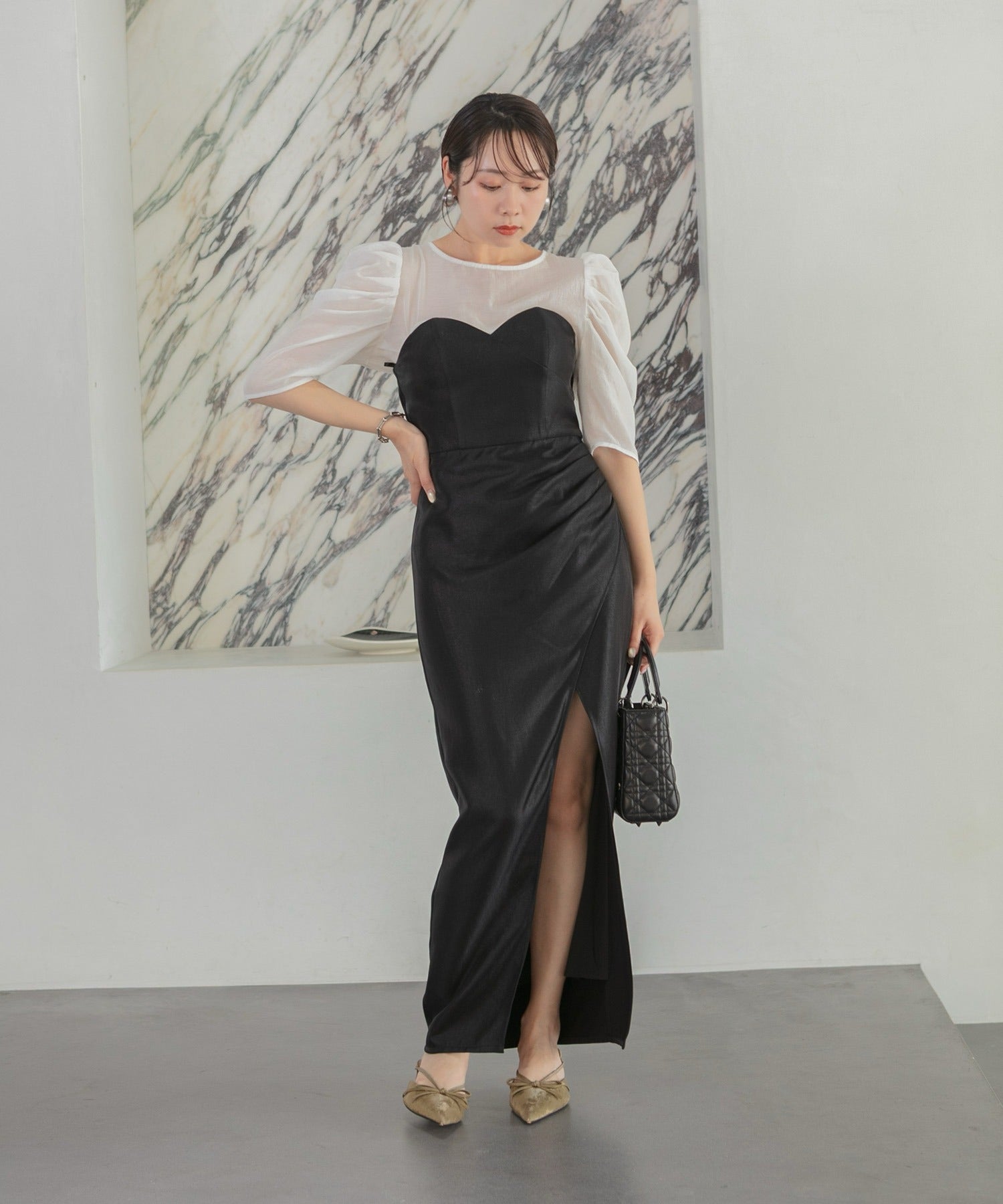 レジャ Leja 2WAYストーンペプラムビスチェマーメイドドレスワンピース2点セット美脚効果結婚式 パーティードレス 成人式 二次会 同窓会 お呼ばれ オケージョン 20代 30代 40代 （BLACK） BLACK