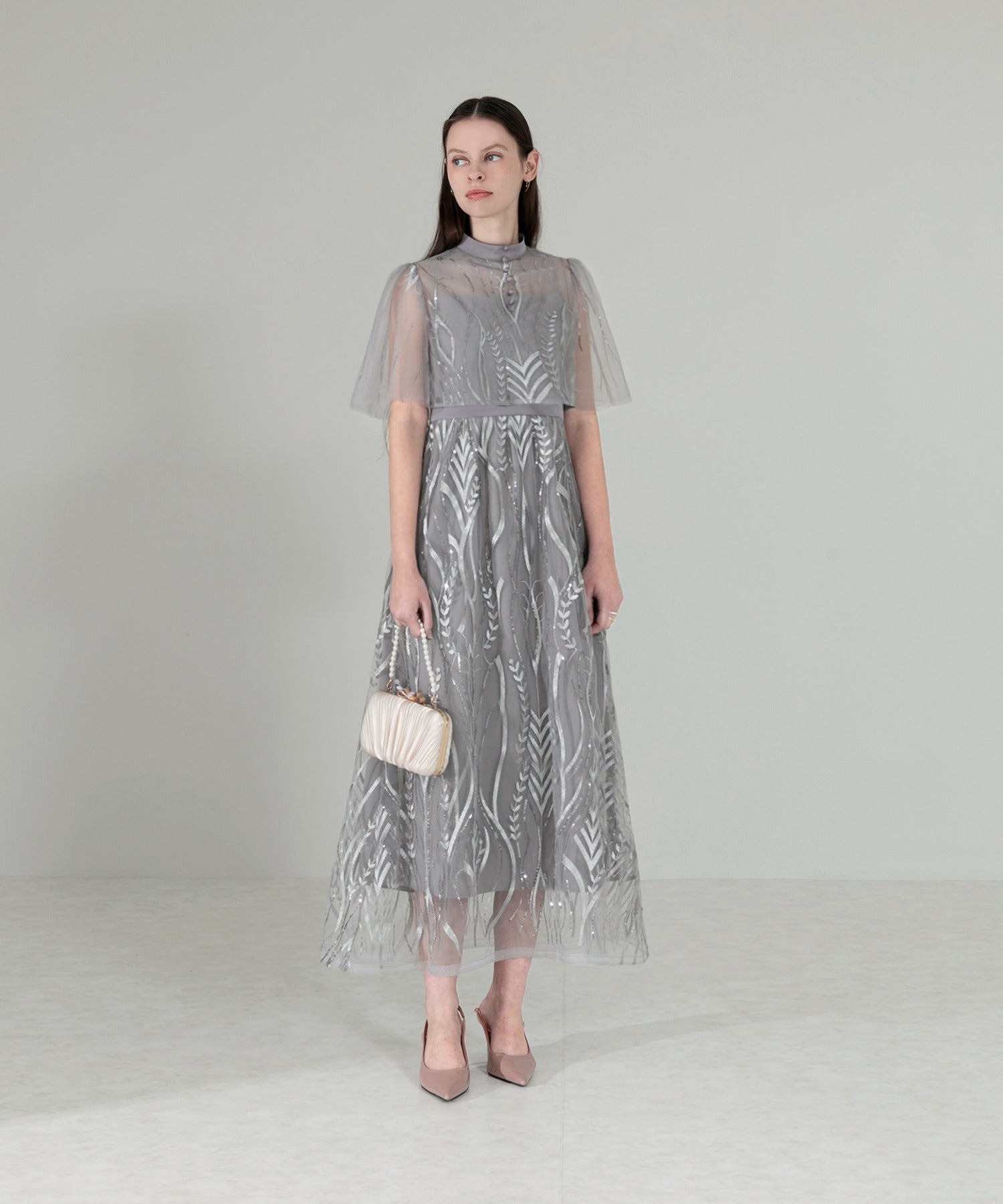 Leisha Leja Bolero蕾絲刺繡和Bolero Petit High Neid Mark設置Wan Pey連衣裙美麗的腿效果winic Party Party Dress -of -age 30S 30S 30S 40S