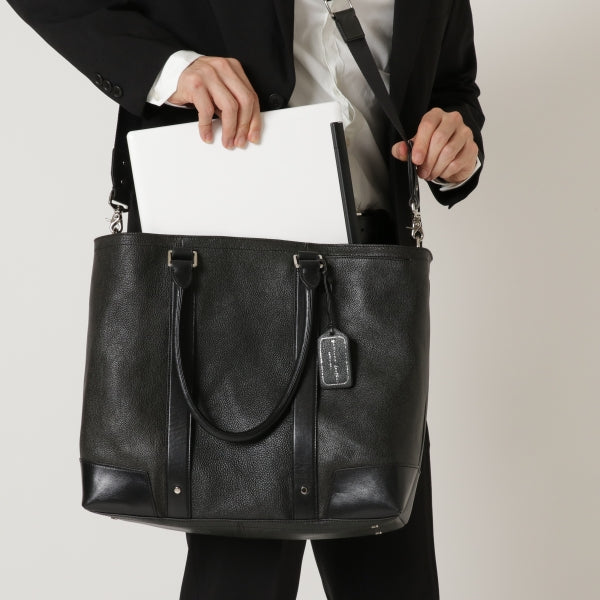 レザーラボラトリー Leather Laboratory 天然シボ レザー 本革トートバッグ 2way ショルダーバッグ