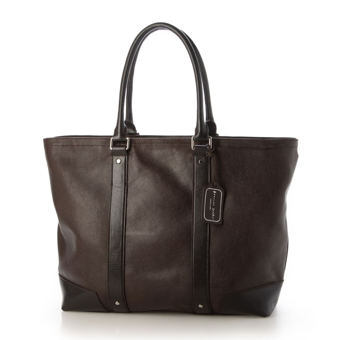 レザーラボラトリー Leather Laboratory 天然シボ レザー 本革トートバッグ 2way ショルダーバッグ,CHOCO