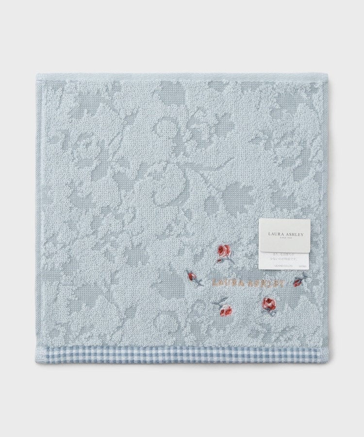 ローラ アシュレイ LAURA ASHLEY ローザリンド柄 刺繍タオルハンカチ （ブルー(191)） ブルー(191)