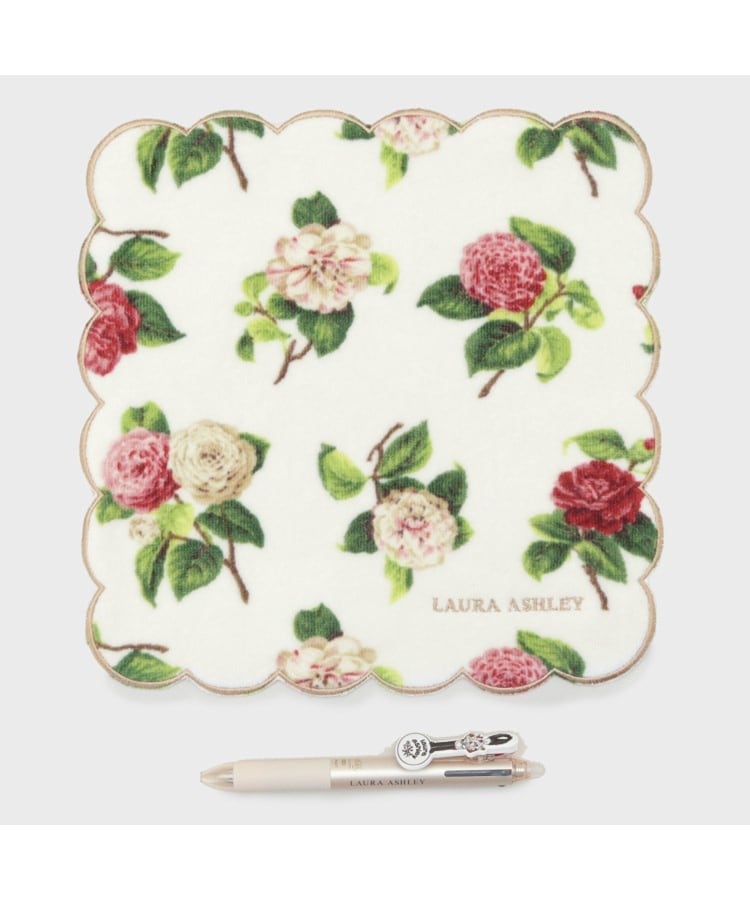 ローラ アシュレイ LAURA ASHLEY 【WEB限定】ヴィンテージソルジャー フリクションボール3 スリム038＆カミール柄 プリントハンカチ セット （ローラアシュレイ ギフト袋＆シール）付き （アイボリー(104)） アイボリー(104)