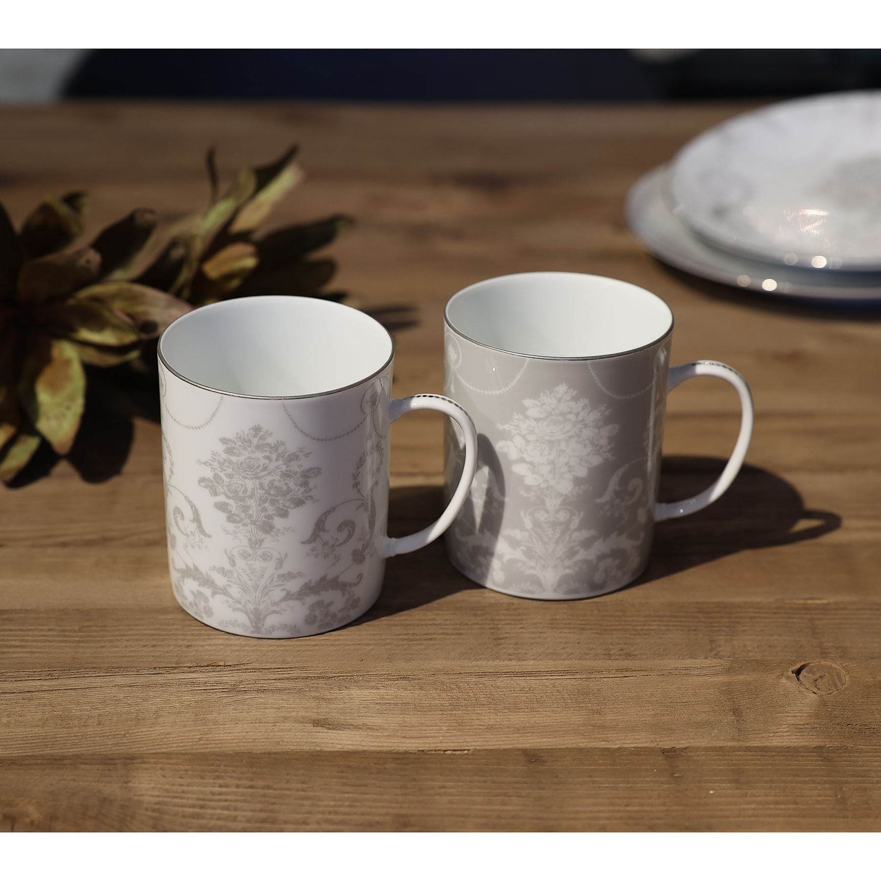 ローラ アシュレイ LAURA ASHLEY ジョゼット柄 ペアマグカップ【返品不可商品】 （ライトグレー) ライトグレー(111)