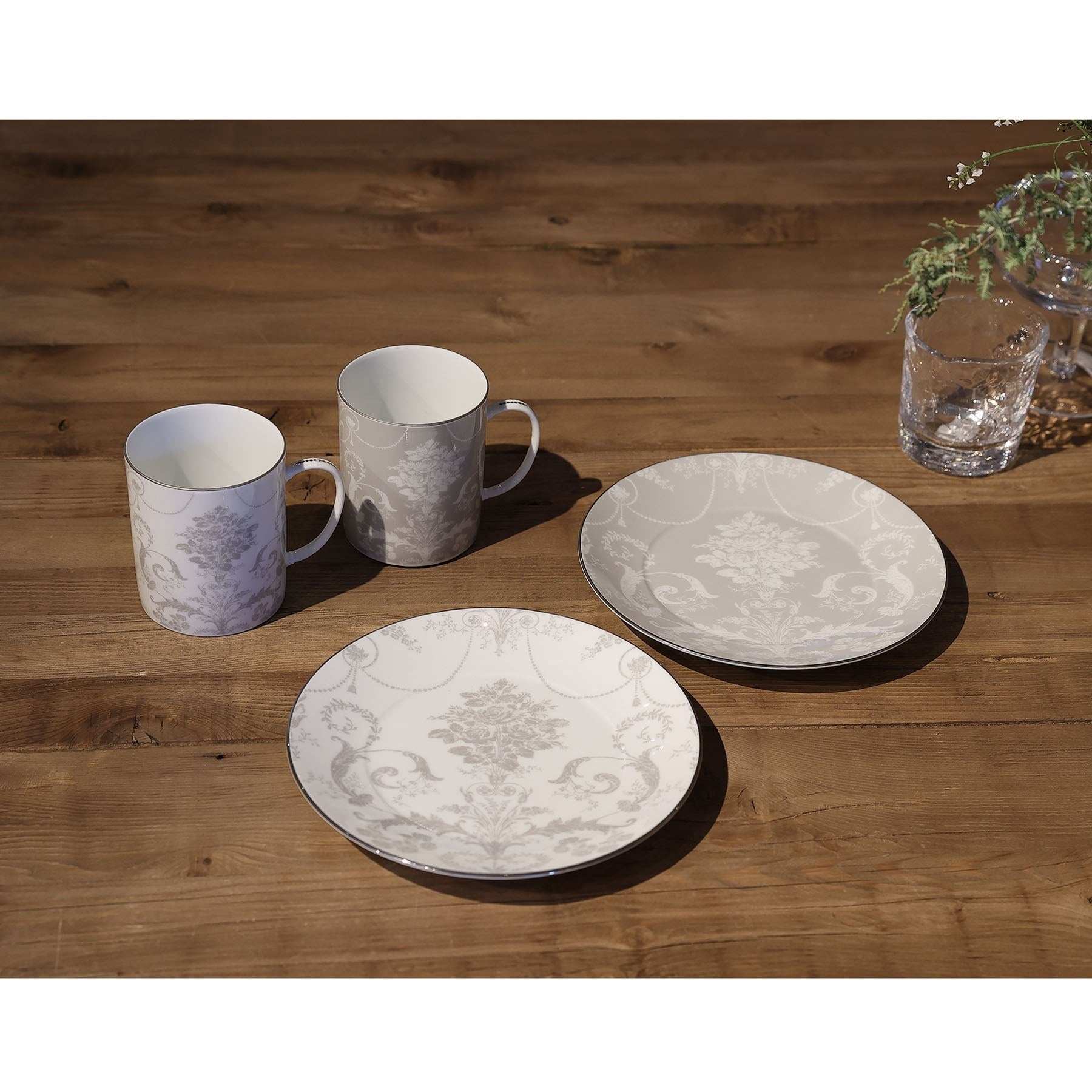 ローラ アシュレイ LAURA ASHLEY ジョゼット柄 ペアマグカップ【返品不可商品】 （ライトグレー) ライトグレー(111)