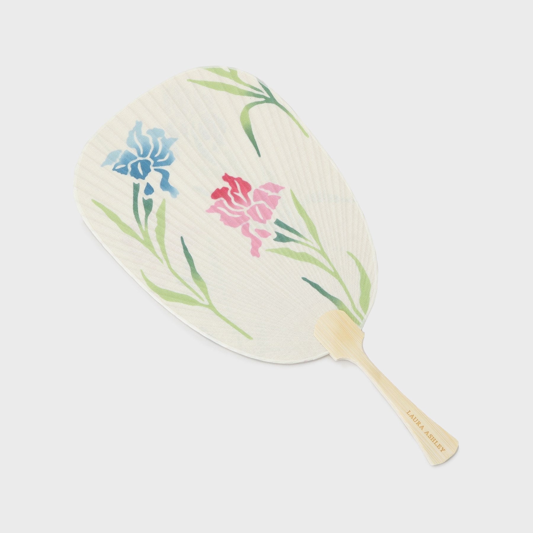 ローラ アシュレイ LAURA ASHLEY ホーリングアイリス柄 手ぬぐいうちわ （イエロー(132)） イエロー(132)
