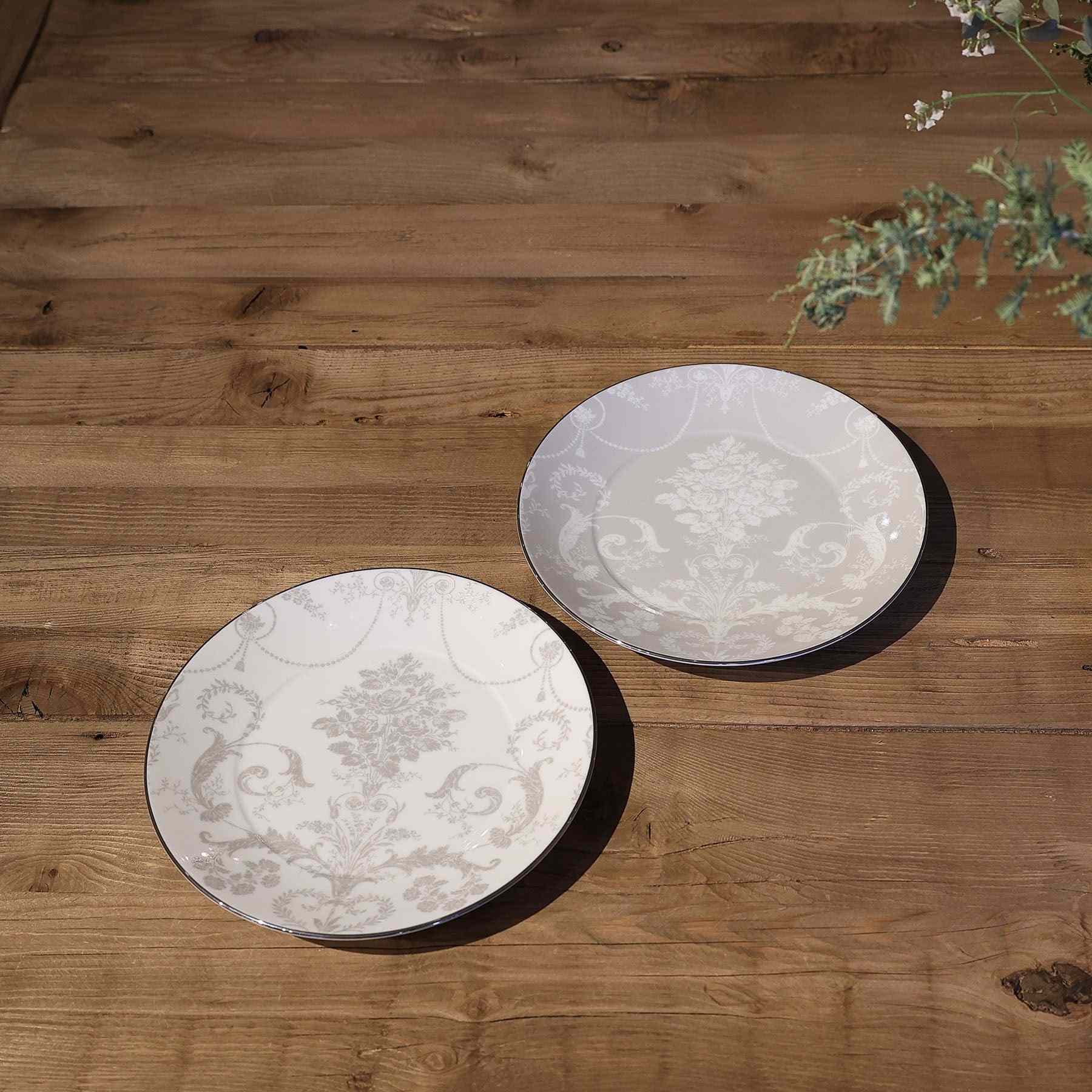 ローラ アシュレイ LAURA ASHLEY ジョゼット柄 プレートペアセット【返品不可商品】 （ライトグレー) ライトグレー(111)