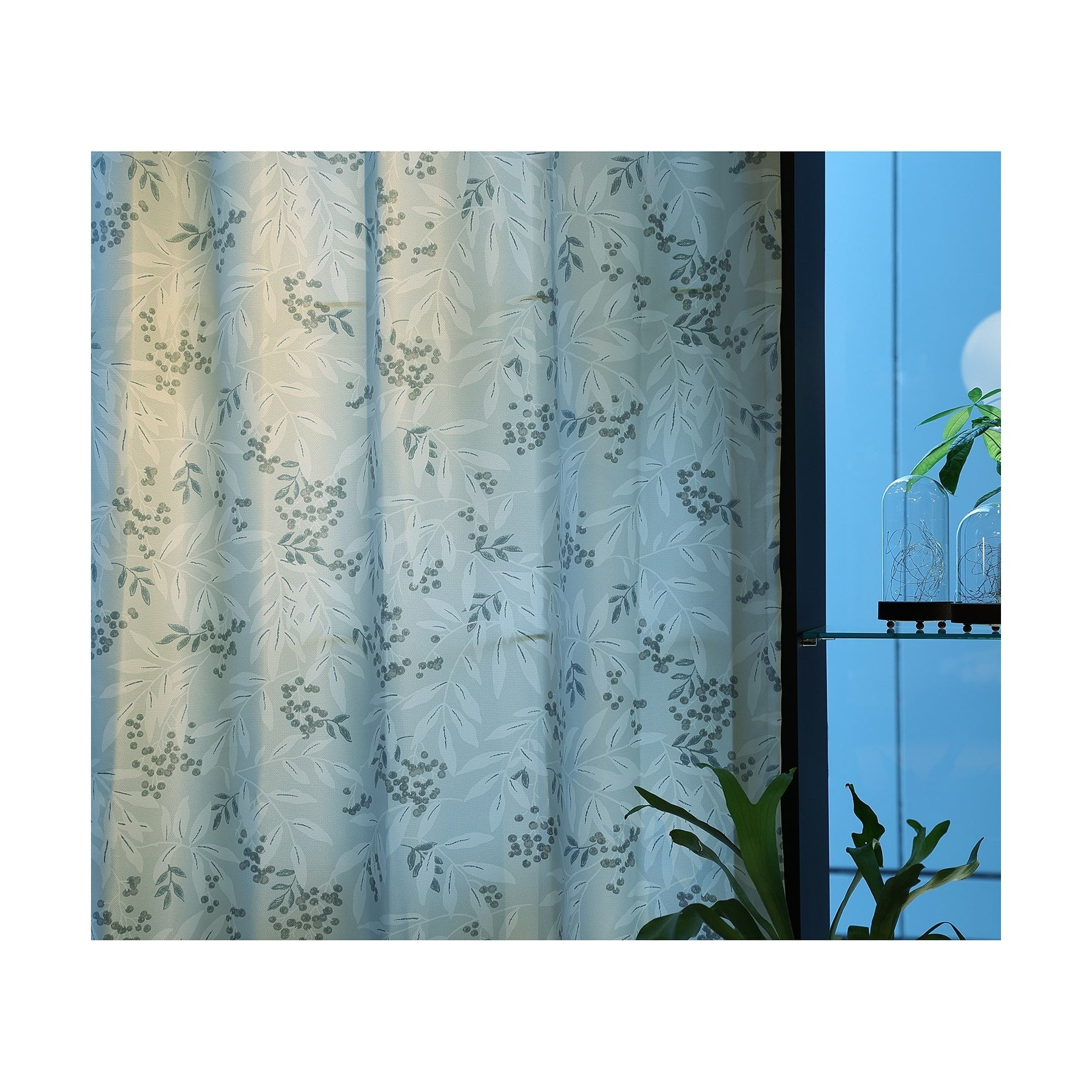 ローラ アシュレイ LAURA ASHLEY ◆シックボタニカルカーテン 100×200cm (ライトグレー) ライトグレー(111)