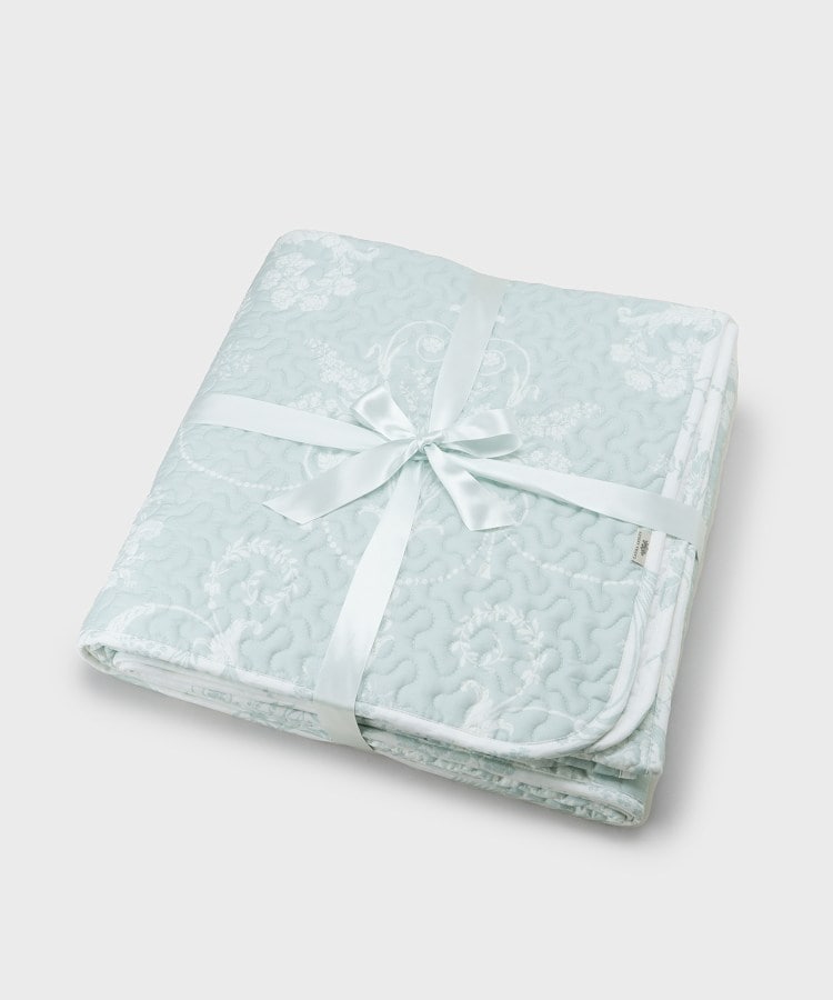 ローラ アシュレイ LAURA ASHLEY ジョゼッテ柄／ダックエッグ  キルトマルチカバー 200×200cm （ミントグリーン(121)） ミントグリーン(121)