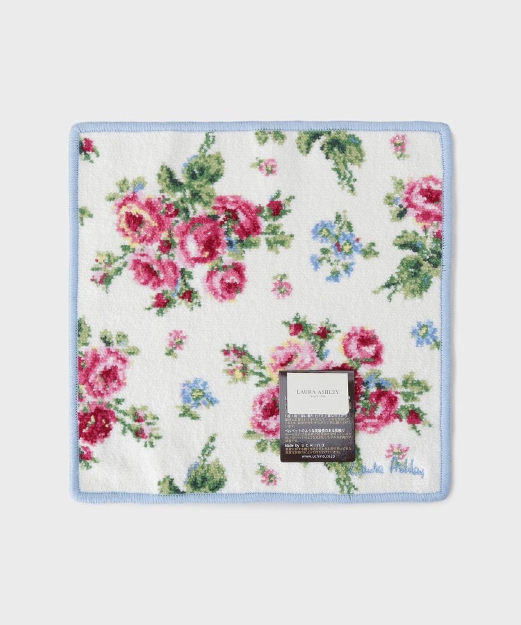 ローラ アシュレイ LAURA ASHLEY 【ギフトにおすすめ！シェニール織】 バンチェッドロージズ ミニタオル （ブルー(191)） ブルー(191)