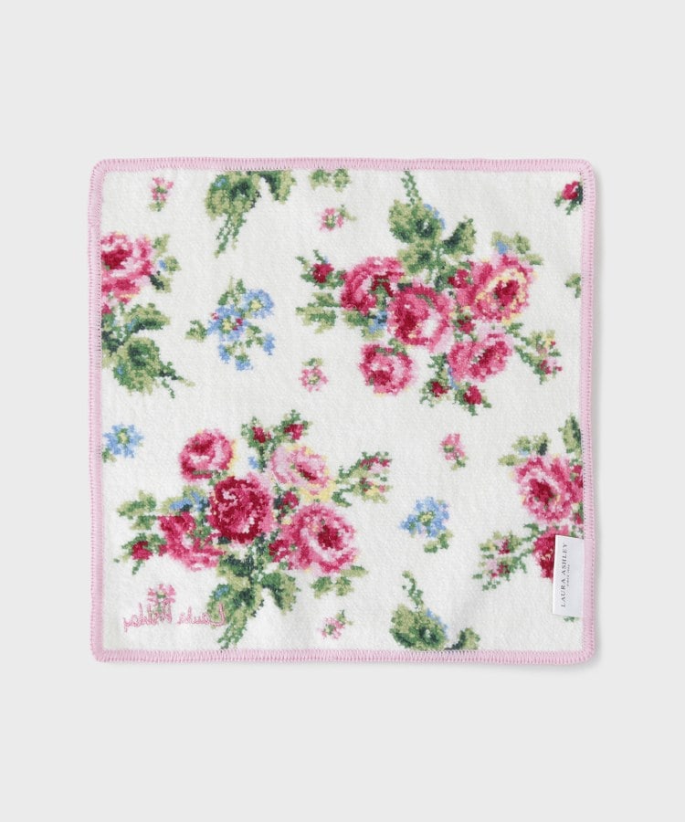 ローラ アシュレイ LAURA ASHLEY 【ギフトにおすすめ！シェニール織】 バンチェッドロージズ ミニタオル （ブルー(191)） ブルー(191)