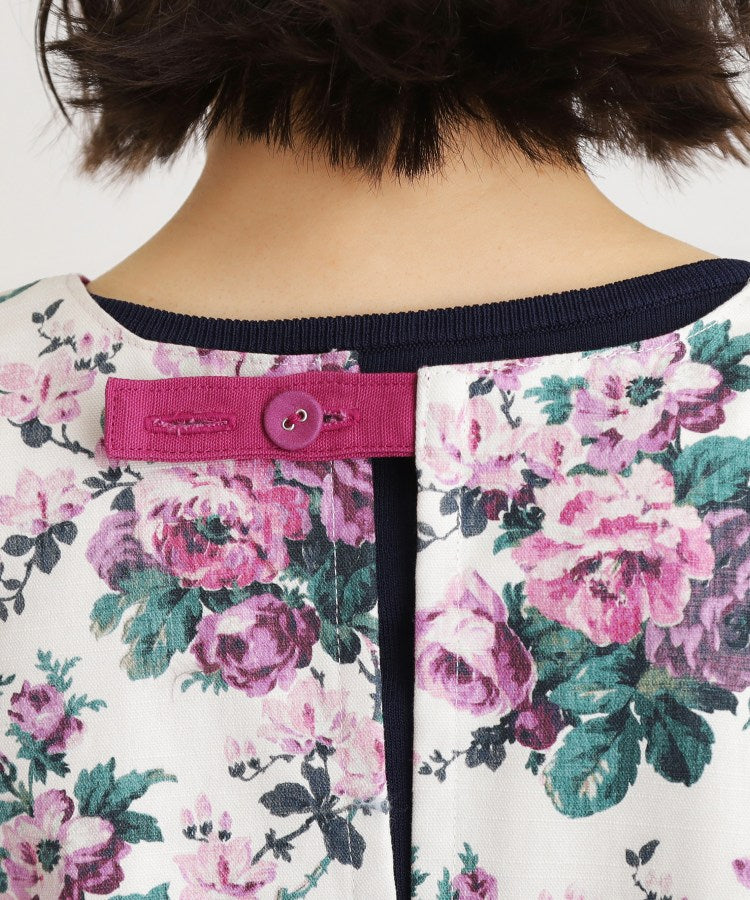 ローラ アシュレイ LAURA ASHLEY エレンボロー ローズ柄 エプロン （ボルドー(164)） ボルドー(164)