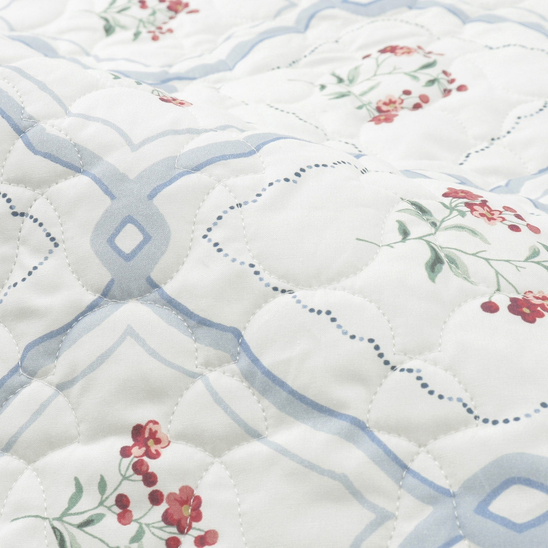 ローラ アシュレイ LAURA ASHLEY ピンフォード トレリス 柄 キルトマルチカバー 250×200cm （ブルー(192)） ブルー(192)