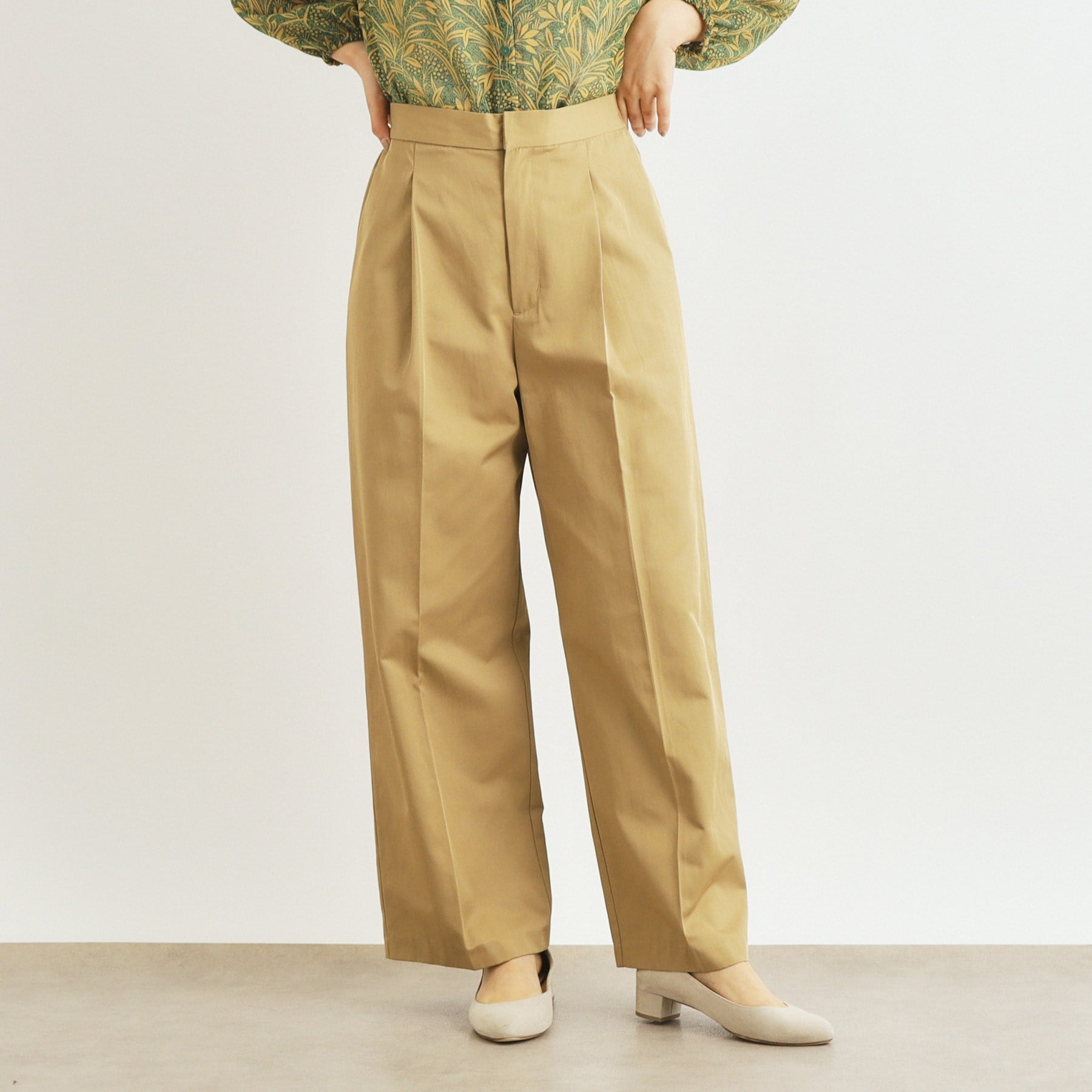ローラ アシュレイ LAURA ASHLEY タックチノパンツ （ベージュ(055)） ベージュ(055)