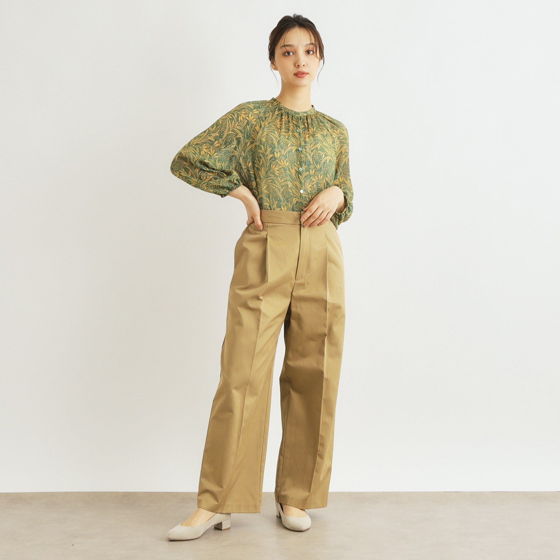 ローラ アシュレイ LAURA ASHLEY タックチノパンツ （ベージュ(055)） ベージュ(055)