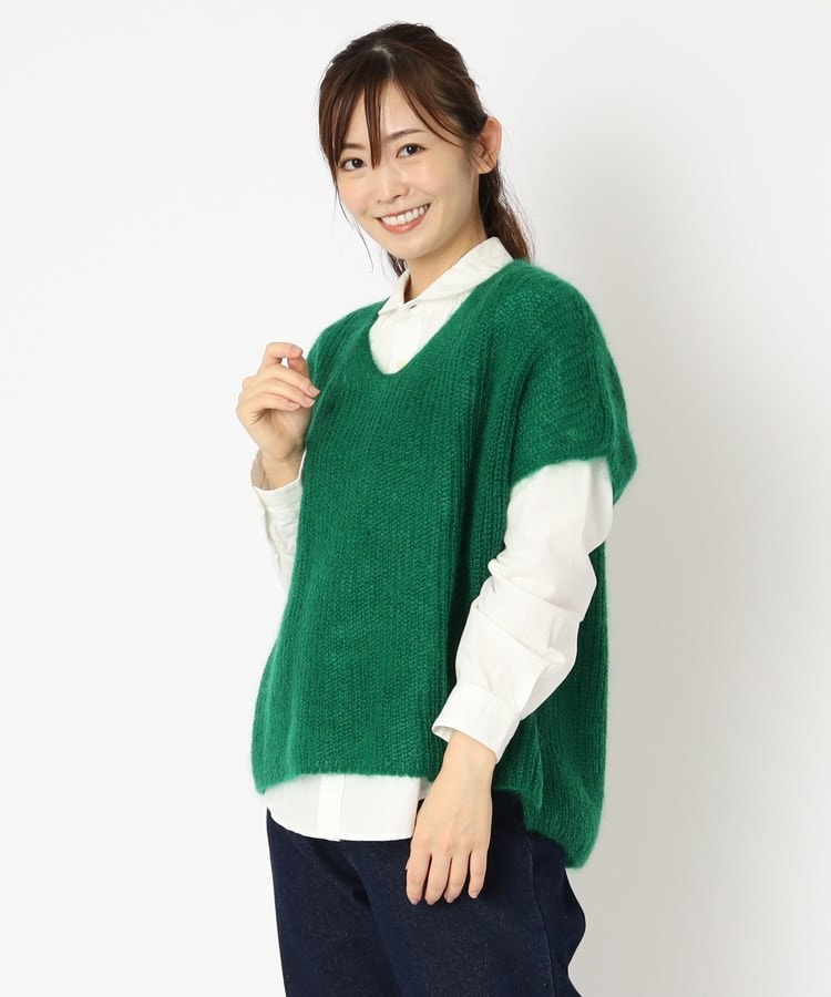 ローラ アシュレイ LAURA ASHLEY 【日本製/太田ニット】キッドモヘヤベスト （グリーン(022)） グリーン(022)