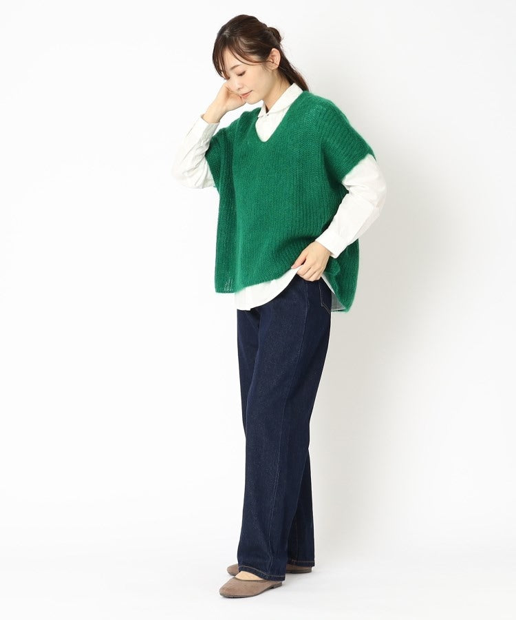 ローラ アシュレイ LAURA ASHLEY 【日本製/太田ニット】キッドモヘヤベスト （グリーン(022)） グリーン(022)