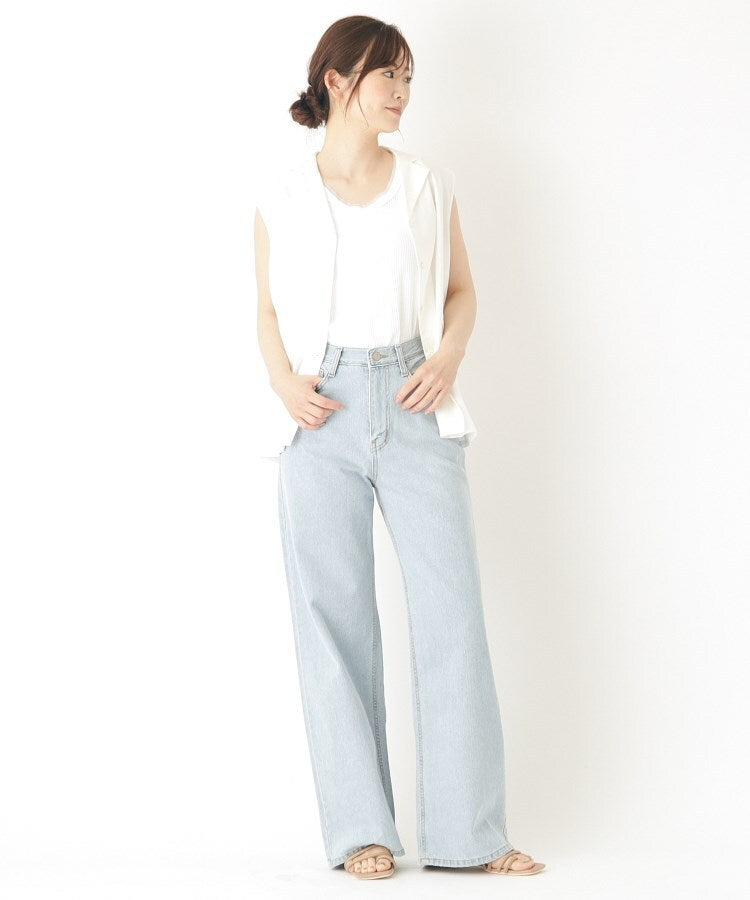 ローラ アシュレイ LAURA ASHLEY 【綿混素材】チュールタンクトップ （グリーン(025)） グリーン(025)