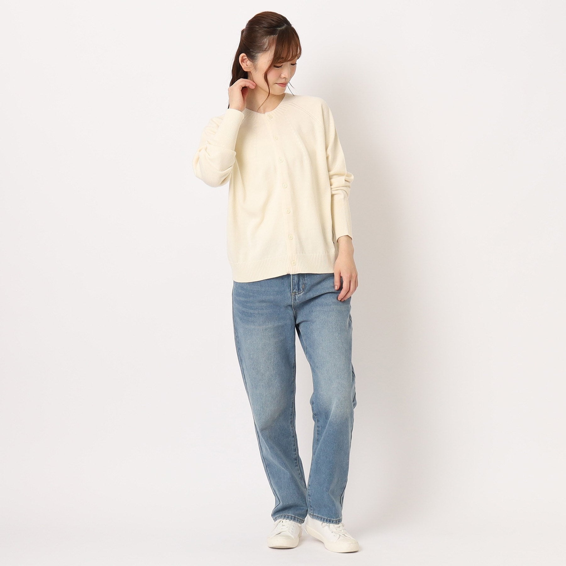 ローラ アシュレイ LAURA ASHLEY コットンカシミヤカーディガン （グリーン(022)） グリーン(022)