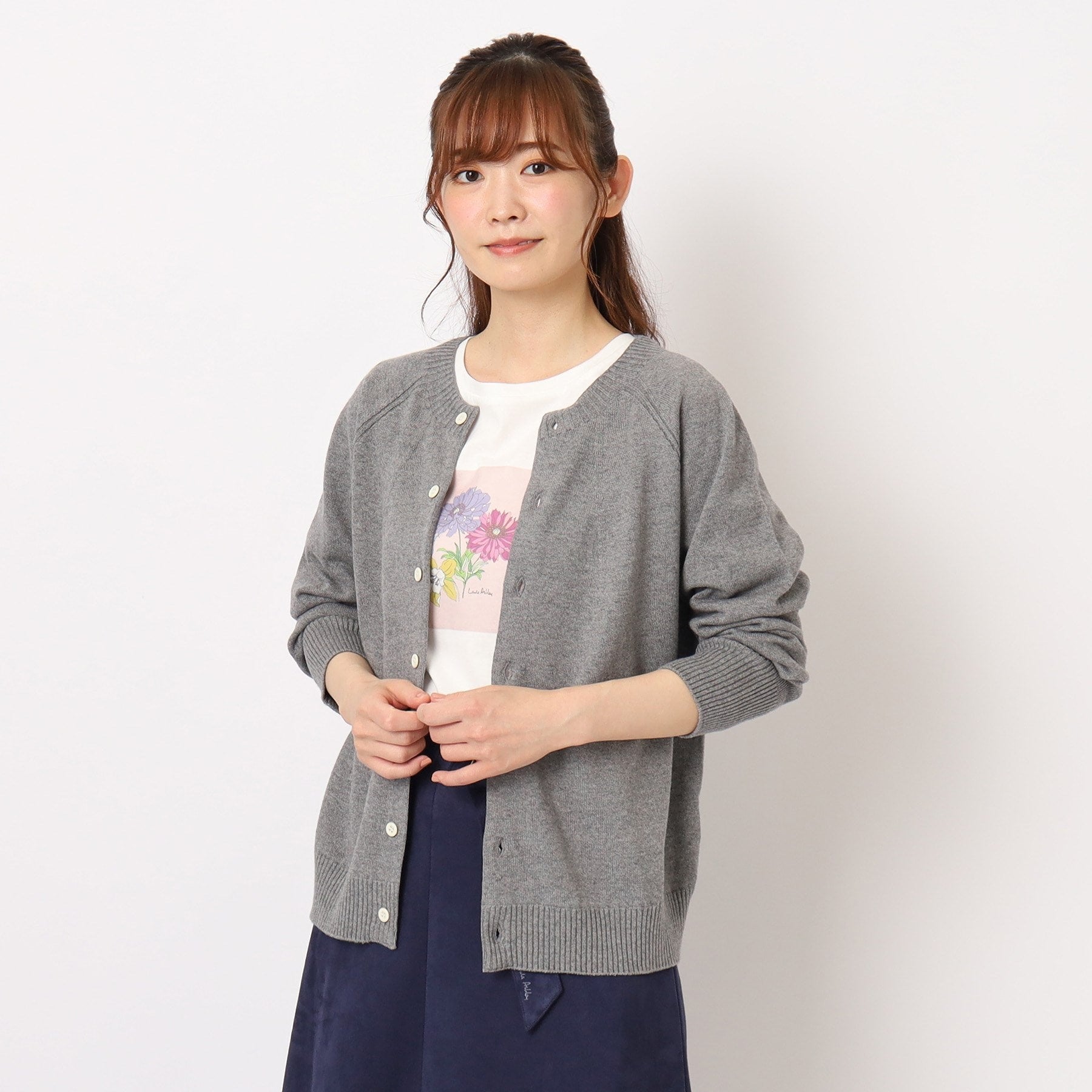 ローラ アシュレイ LAURA ASHLEY コットンカシミヤカーディガン （グリーン(022)） グリーン(022)
