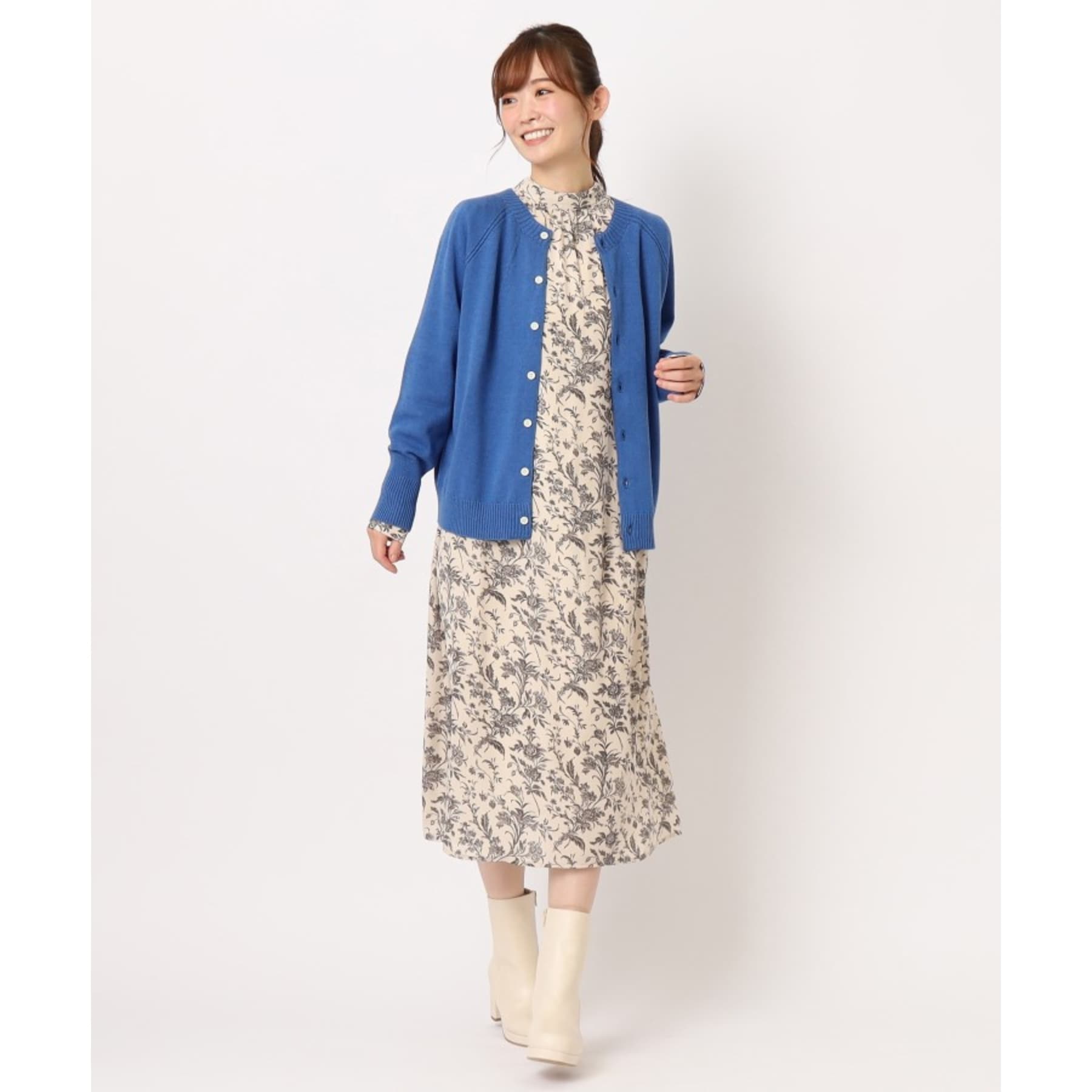ローラ アシュレイ LAURA ASHLEY コットンカシミヤカーディガン （グリーン(022)） グリーン(022)