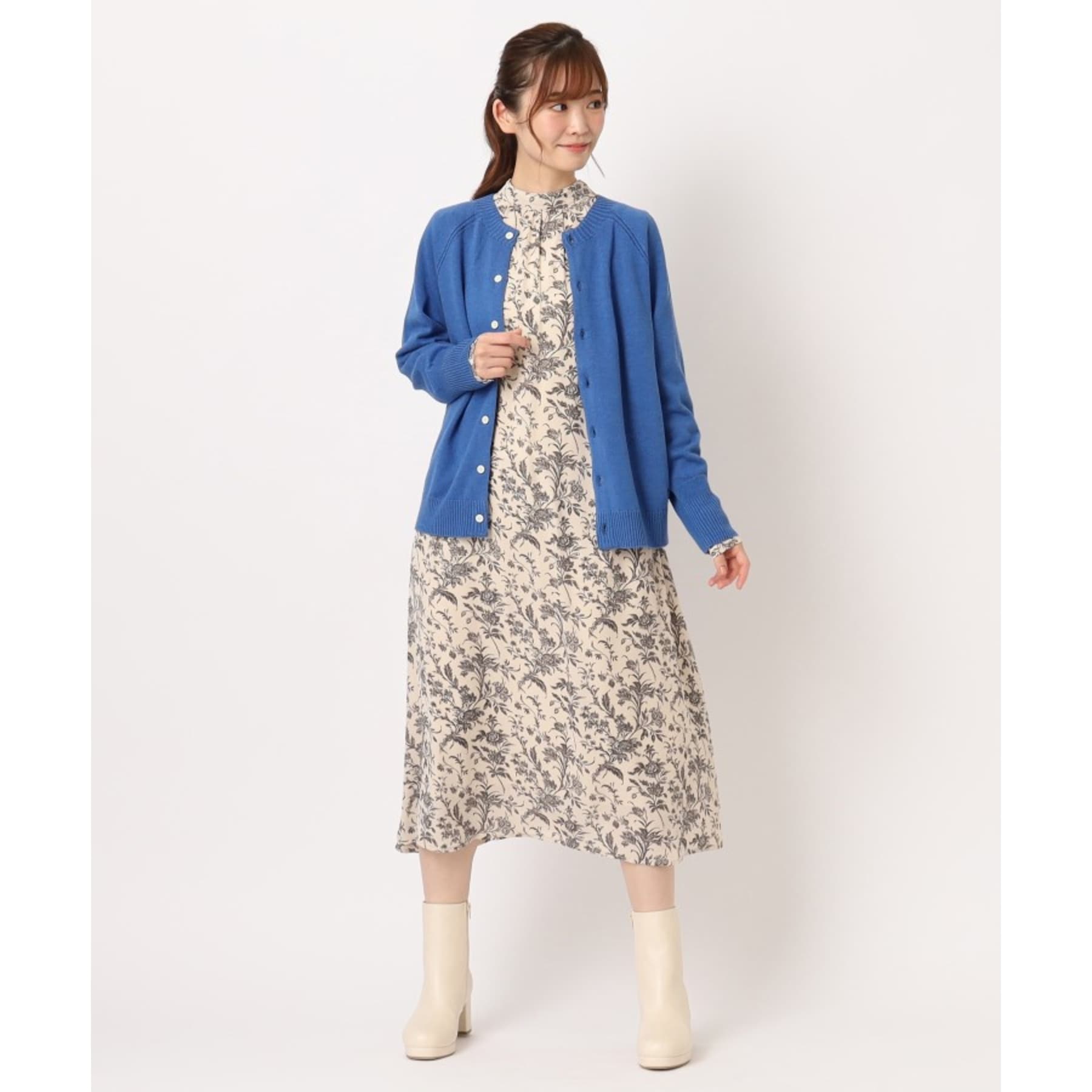 ローラ アシュレイ LAURA ASHLEY コットンカシミヤカーディガン （グリーン(022)） グリーン(022)
