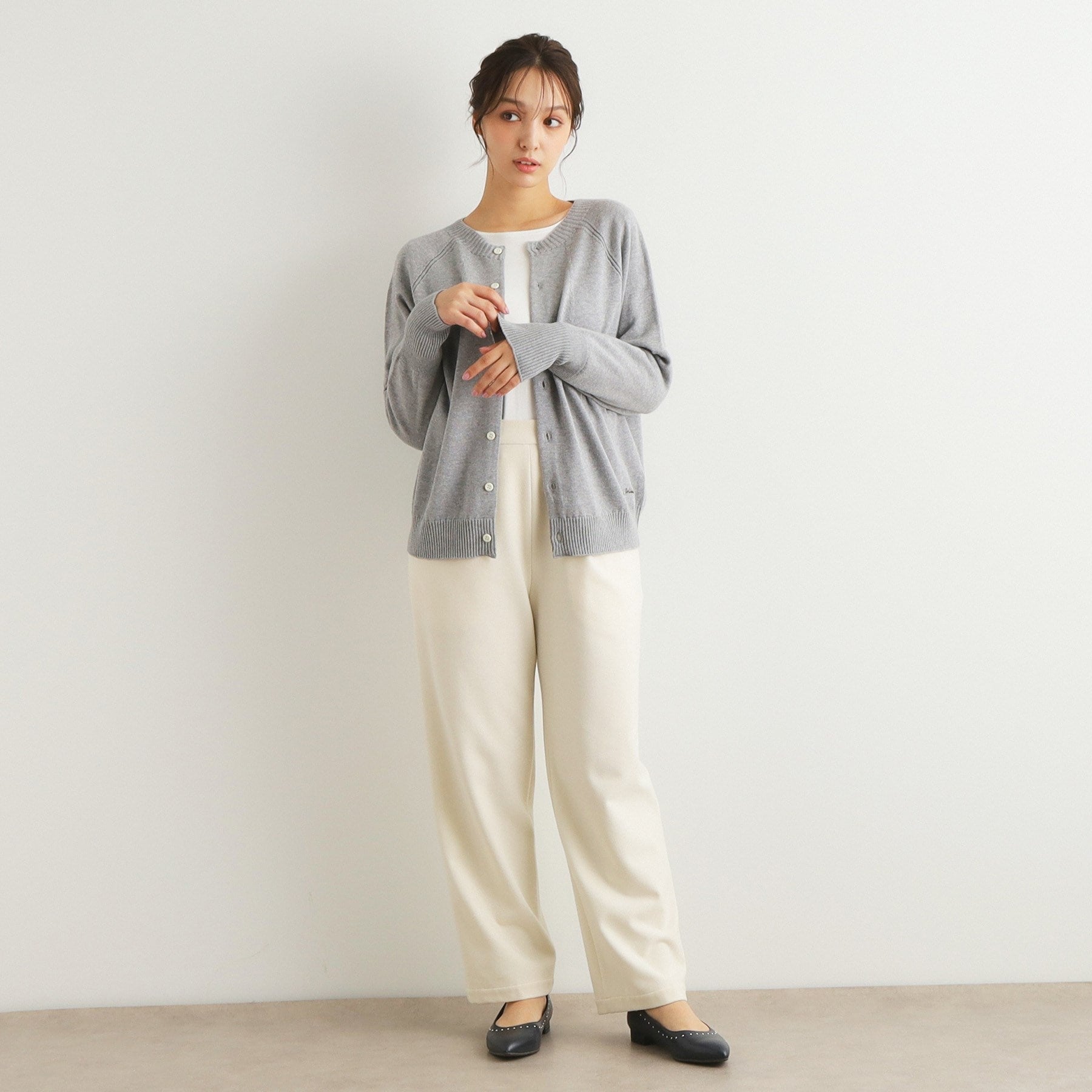ローラ アシュレイ LAURA ASHLEY コットンカシミヤカーディガン （グリーン(022)） グリーン(022)