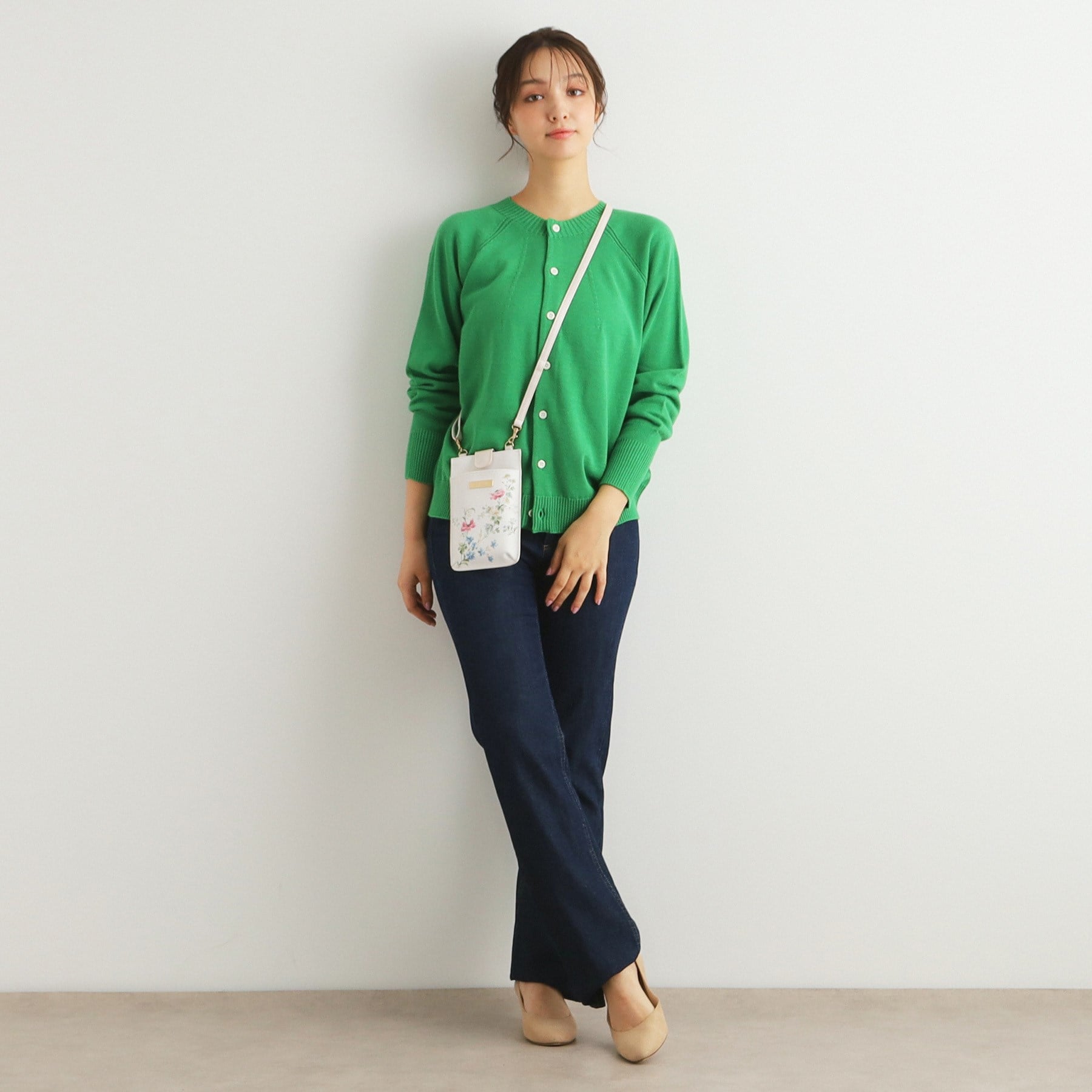 ローラ アシュレイ LAURA ASHLEY コットンカシミヤカーディガン （グリーン(022)） グリーン(022)